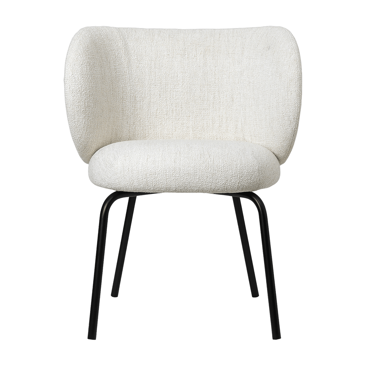 Chaise en tissu bouclé blanc sur pieds noirs 69 x 69 cm Rico - Ferm Living - The Cool Republic
