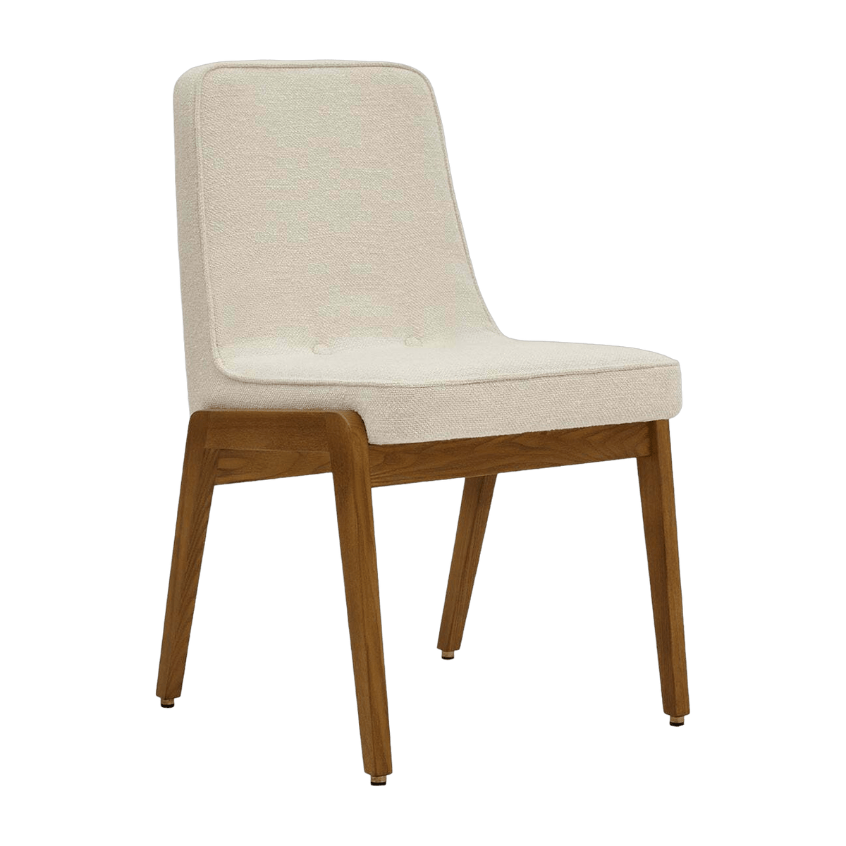 Chaise en tissu bouclé crème et frêne foncé 51 x 49 Série 200-125 - 366 Concept - The Cool Republic