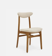 Chaise en tissu bouclé crème et frêne foncé 52 x 45 Série 200-190 - 366 Concept