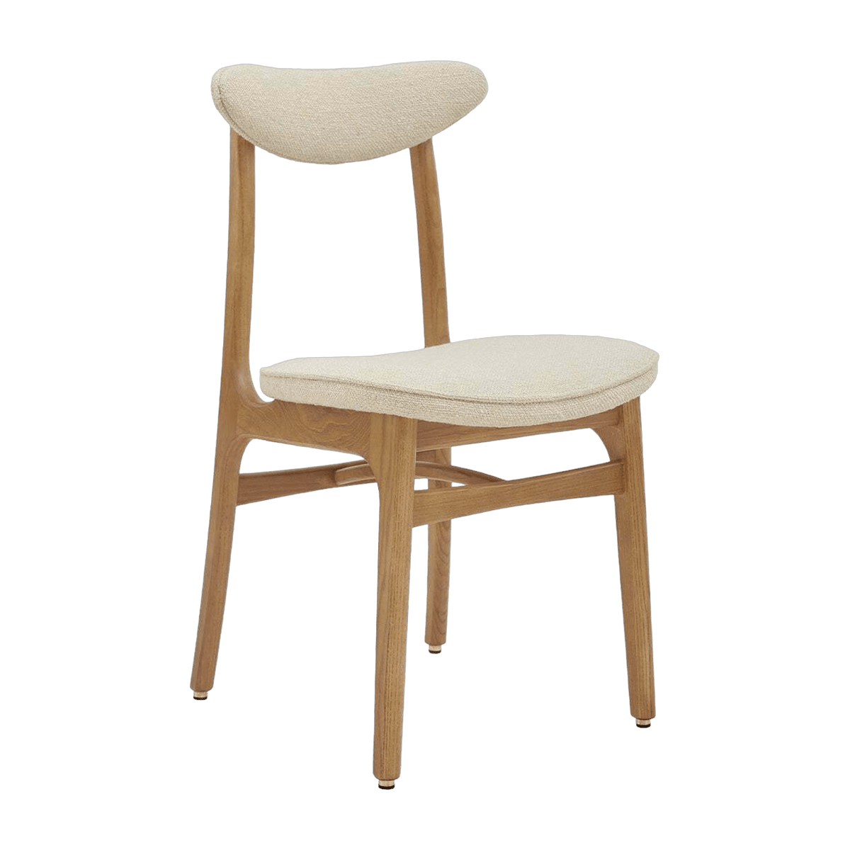 Chaise en tissu bouclé crème et frêne nature 52 x 45 Série 200-190 - 366 Concept - The Cool Republic