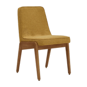 Chaise en tissu bouclé moutarde et frêne foncé 51 x 49 Série 200-125 - 366 Concept - The Cool Republic