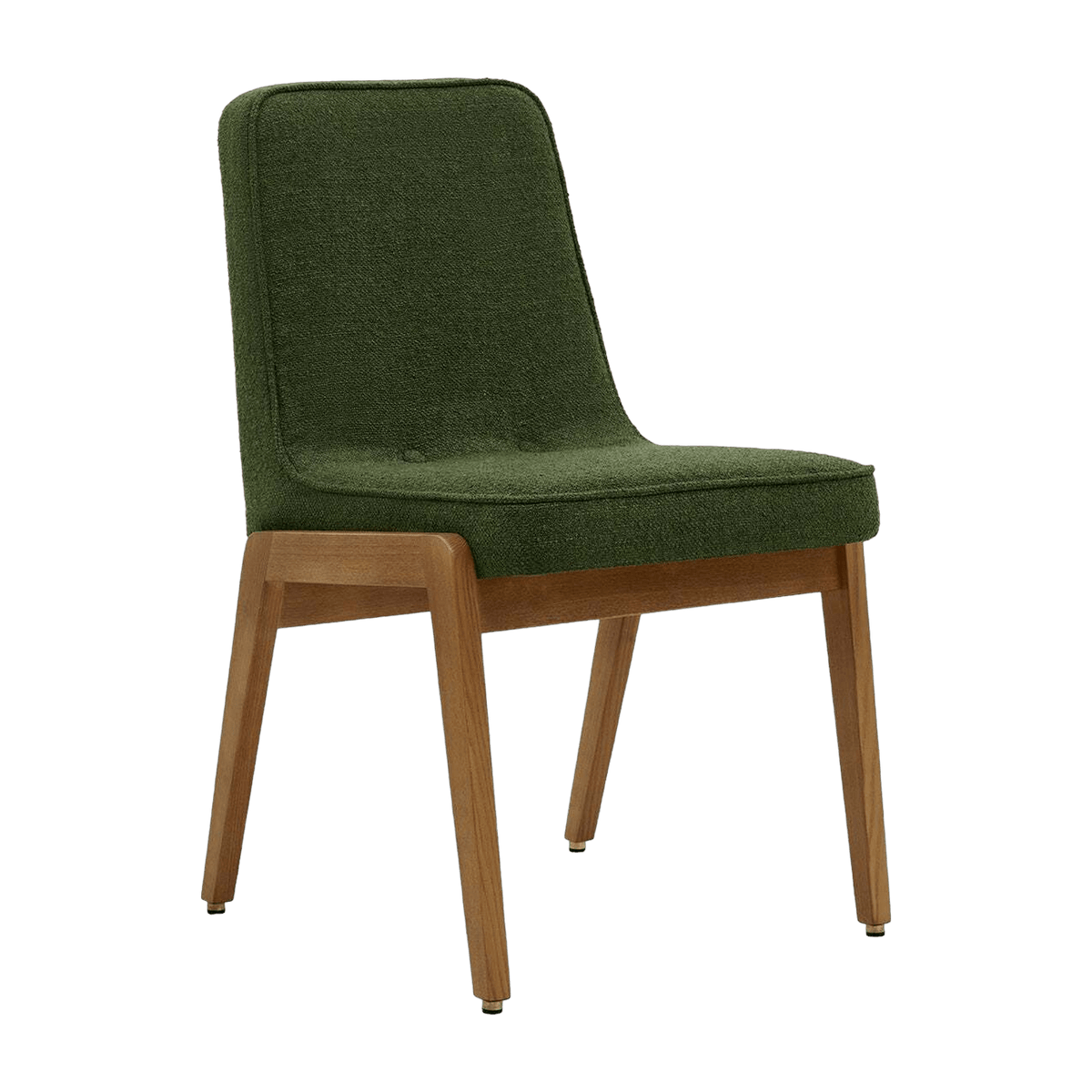 Chaise en tissu bouclé vert bouteille et frêne foncé 51 x 49 Série 200-125 - 366 Concept - The Cool Republic