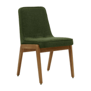 Chaise en tissu bouclé vert bouteille et frêne foncé 51 x 49 Série 200-125 - 366 Concept - The Cool Republic