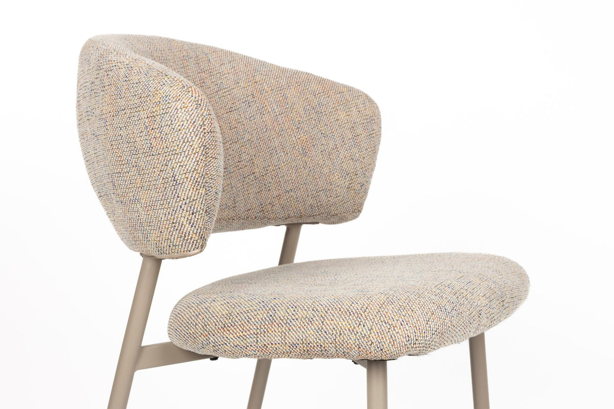 Chaise en tissu et acier beige Nalia - The Cool Republic - The Cool Republic