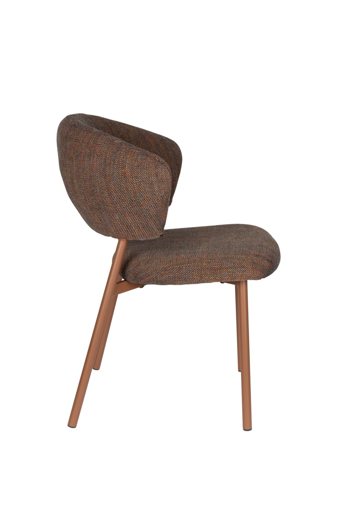 Chaise en tissu et acier marron Nalia - The Cool Republic - The Cool Republic