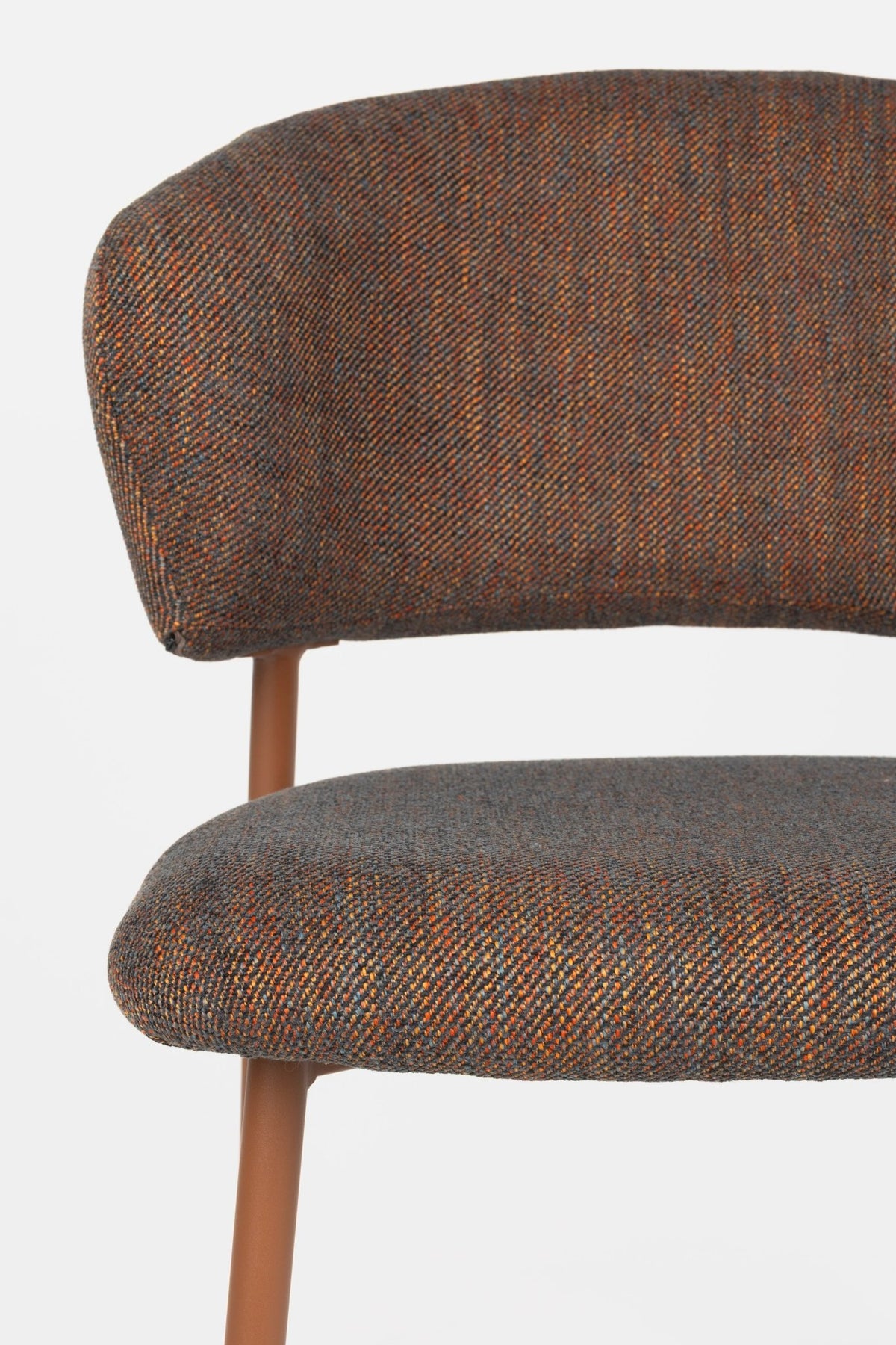 Chaise en tissu et acier marron Nalia - The Cool Republic - The Cool Republic