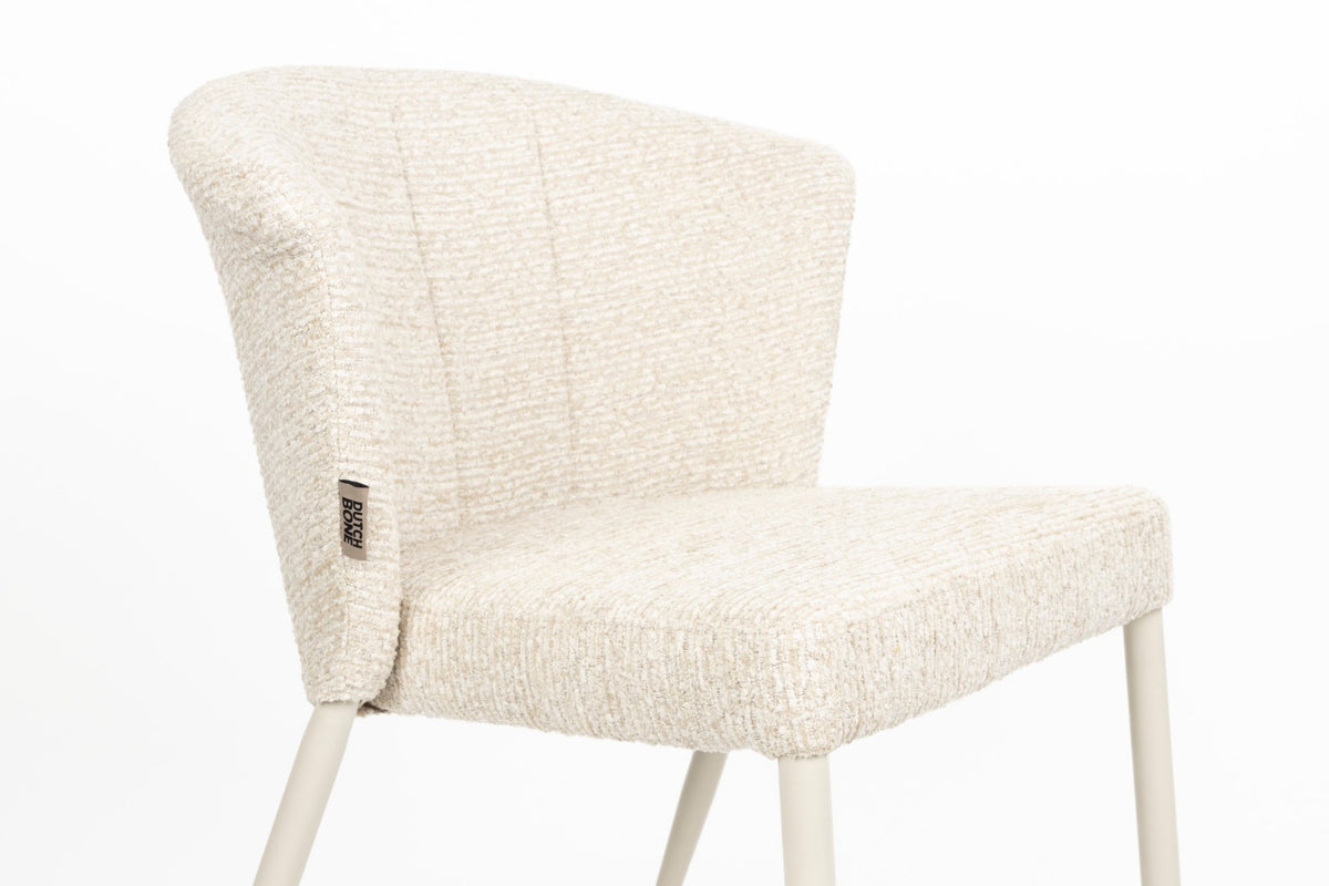 Chaise en tissu et métal beige Georgia - Dutchbone - The Cool Republic