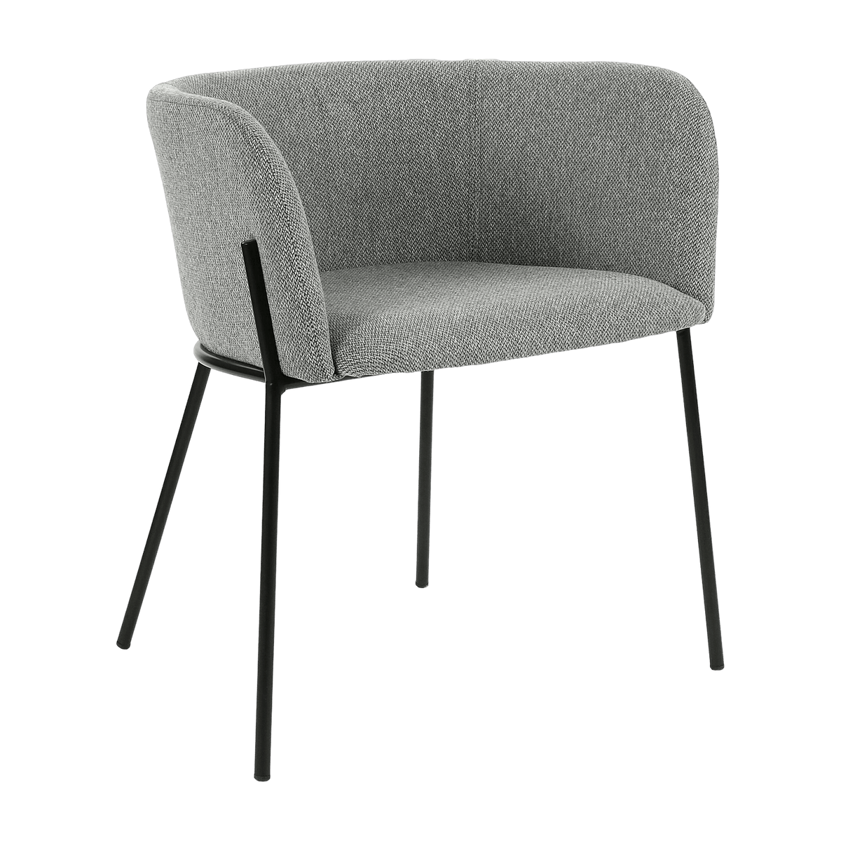 Chaise en tissu gris clair avec pieds noirs Polka - Pomax - The Cool Republic