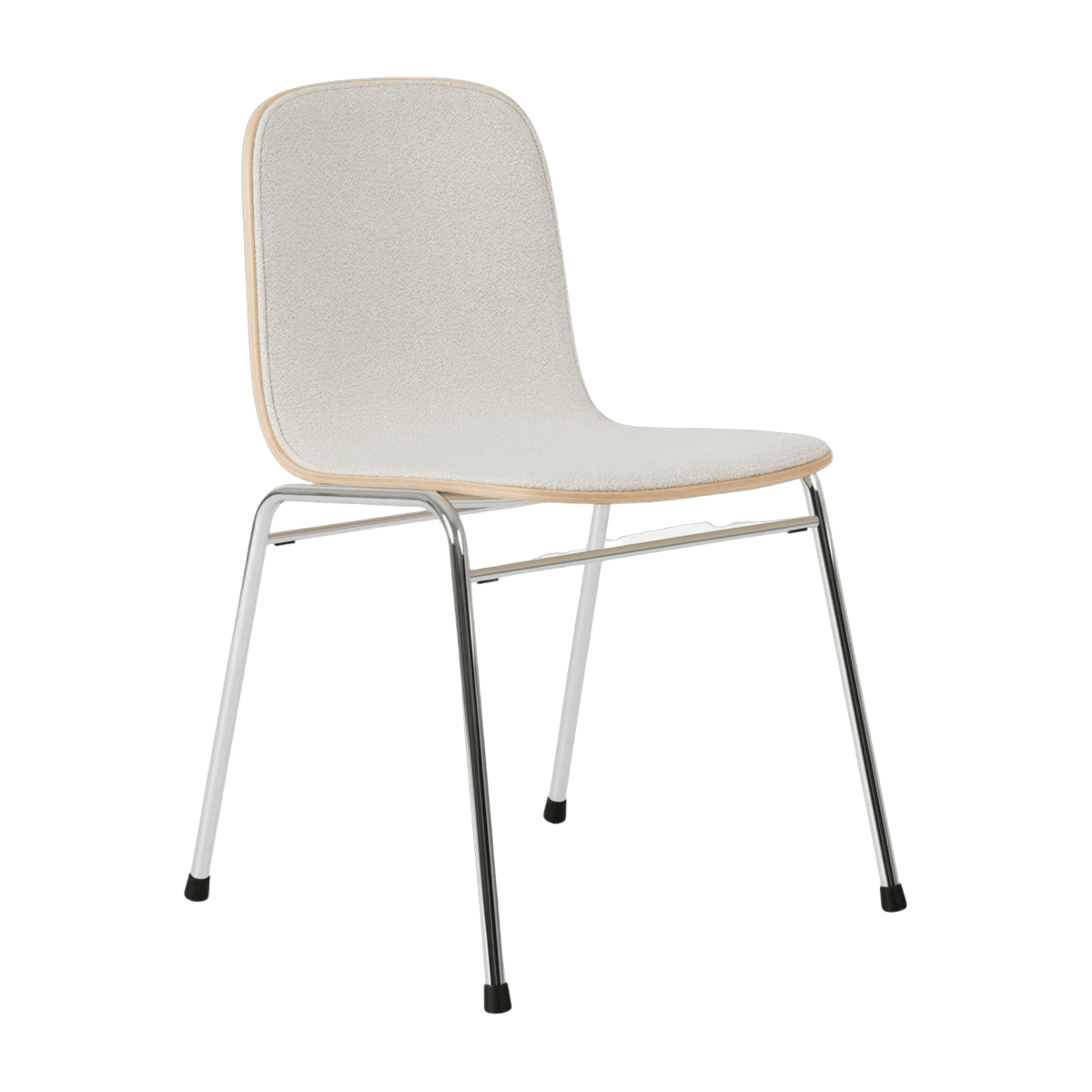 Chaise en tissu gris et cadre argenté Touchwood - Hem - The Cool Republic