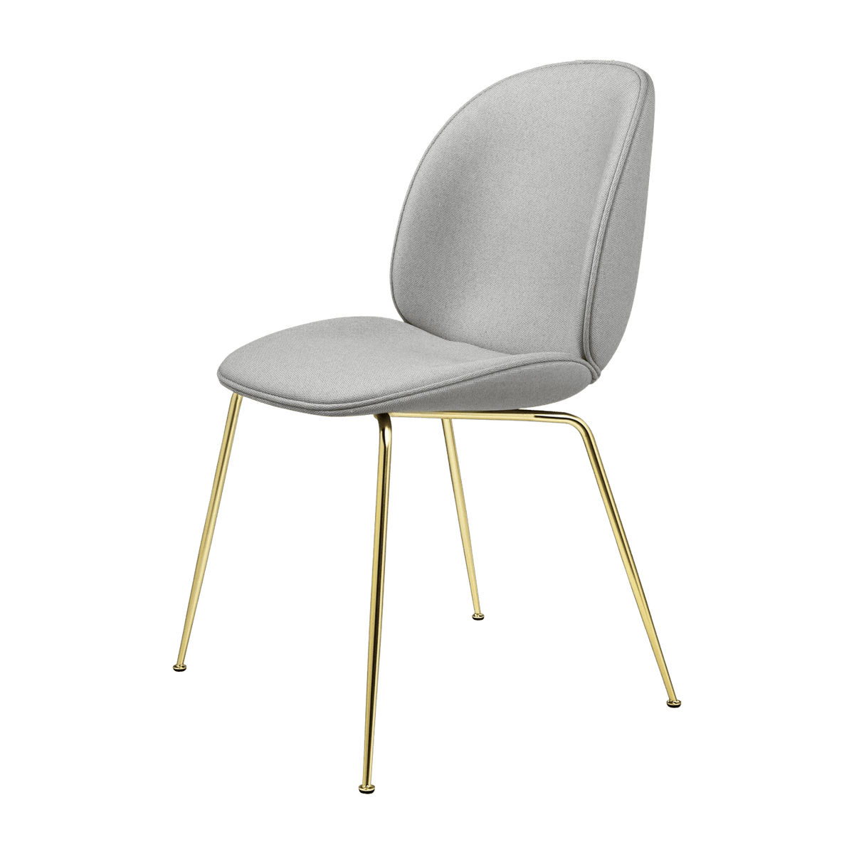 Chaise en tissu gris piétement laiton Beetle - Gubi - The Cool Republic