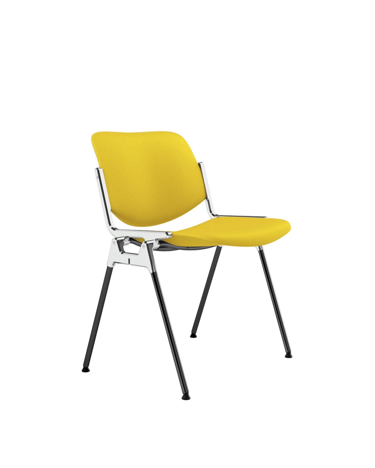 Chaise en tissu jaune et acier chromé DSC 106 - Anonima Castelli - The Cool Republic