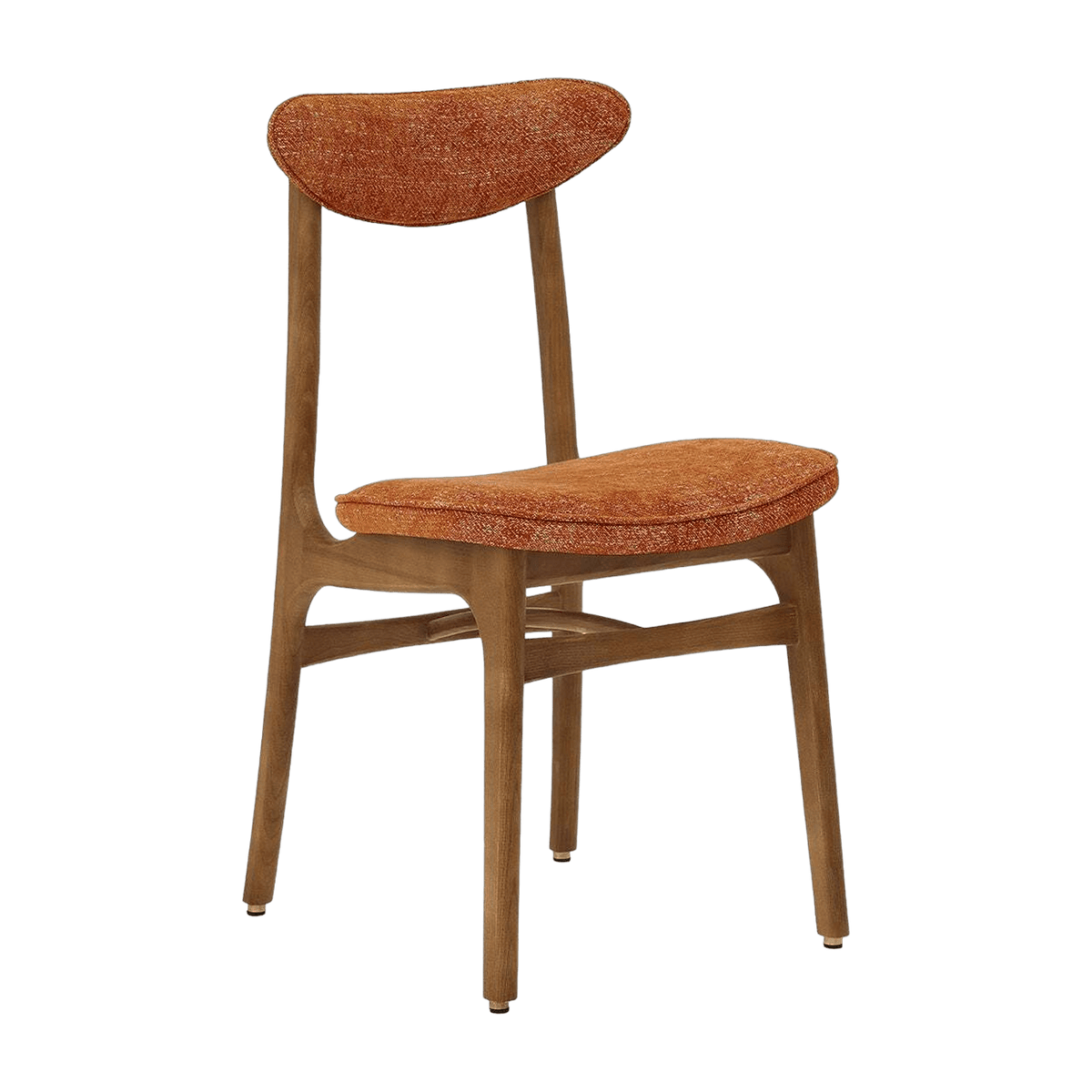 Chaise en tissu marbre orange et frêne foncé 52 x 45 Série 200-190 - 366 Concept - The Cool Republic