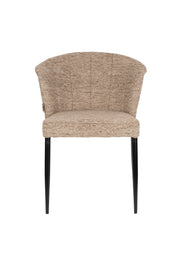 Chaise en tissu marron et métal noir Georgia - Dutchbone - The Cool Republic