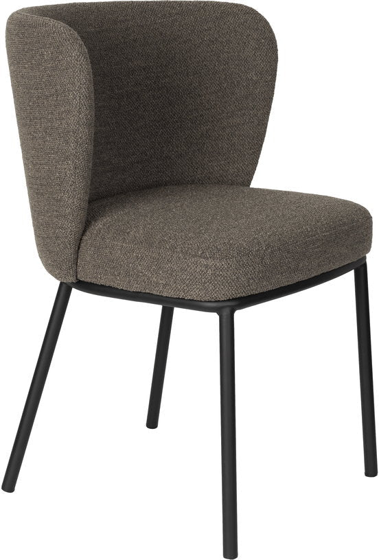 Chaise en tissu marron et métal noir Marius - The Cool Republic - The Cool Republic