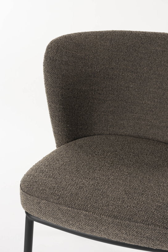 Chaise en tissu marron et métal noir Marius - The Cool Republic - The Cool Republic