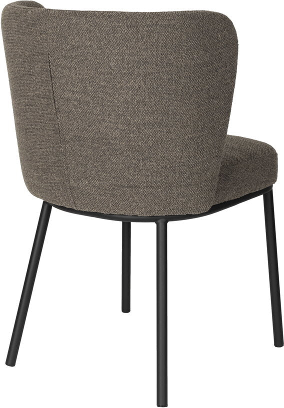 Chaise en tissu marron et métal noir Marius - The Cool Republic - The Cool Republic