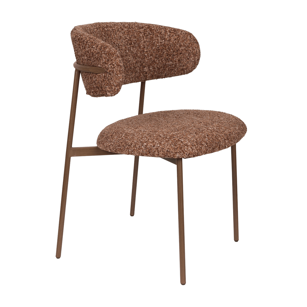 Chaise en tissu marron rouge Finn - The Cool Republic - The Cool Republic