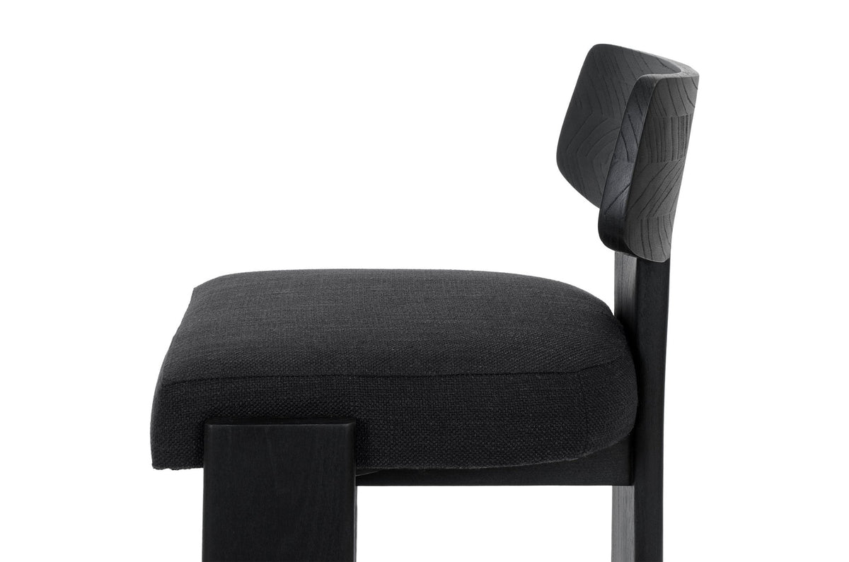 Chaise en tissu noir et boir mindi noir 54x55x82cm Sotho - Versmissen - The Cool Republic