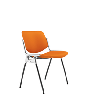 Chaise en tissu orange et acier chromé DSC 106 - Anonima Castelli - The Cool Republic