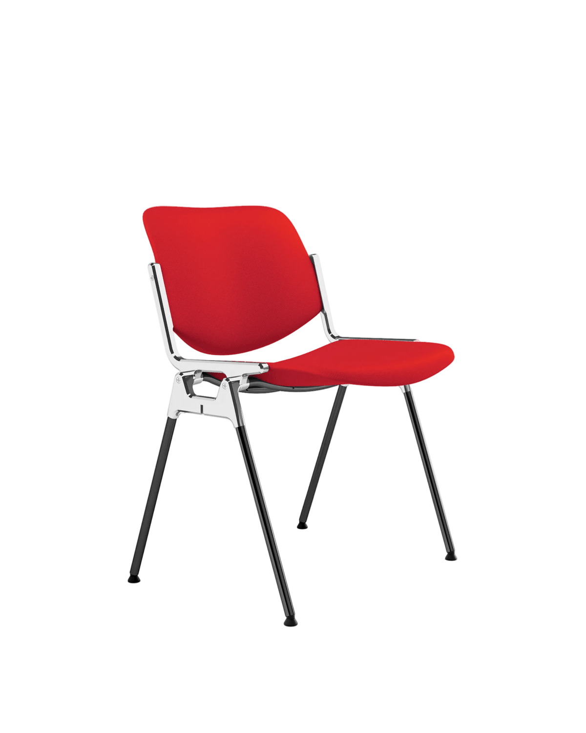 Chaise en tissu rouge et acier chromé DSC 106 - Anonima Castelli - The Cool Republic
