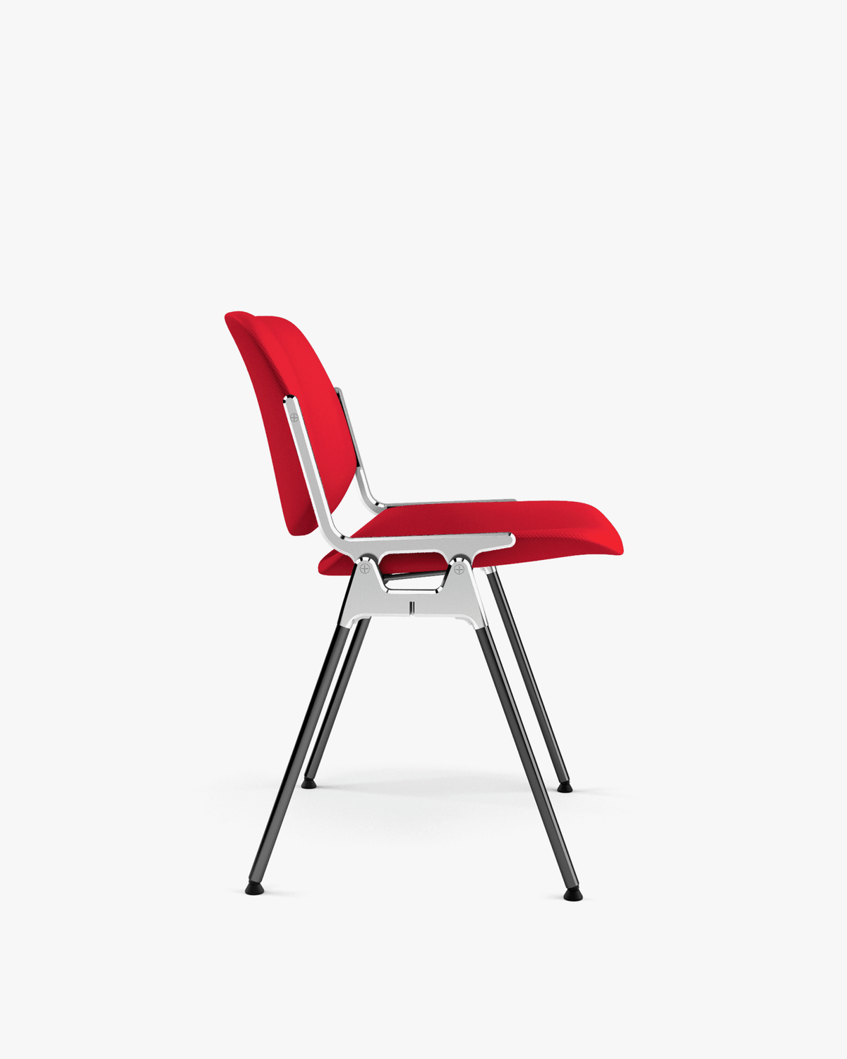 Chaise en tissu rouge et acier chromé DSC 106 - Anonima Castelli - The Cool Republic
