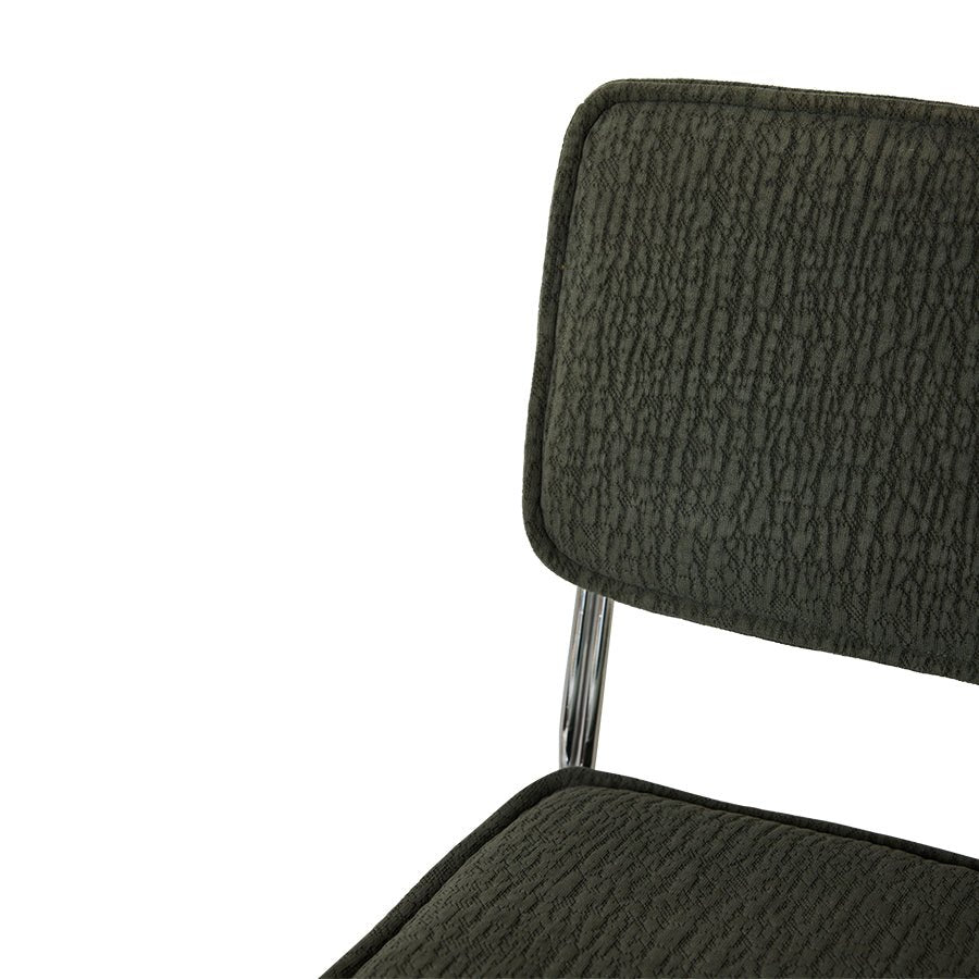 Chaise en tissu vert et acier chromé Endless - HKLiving - The Cool Republic