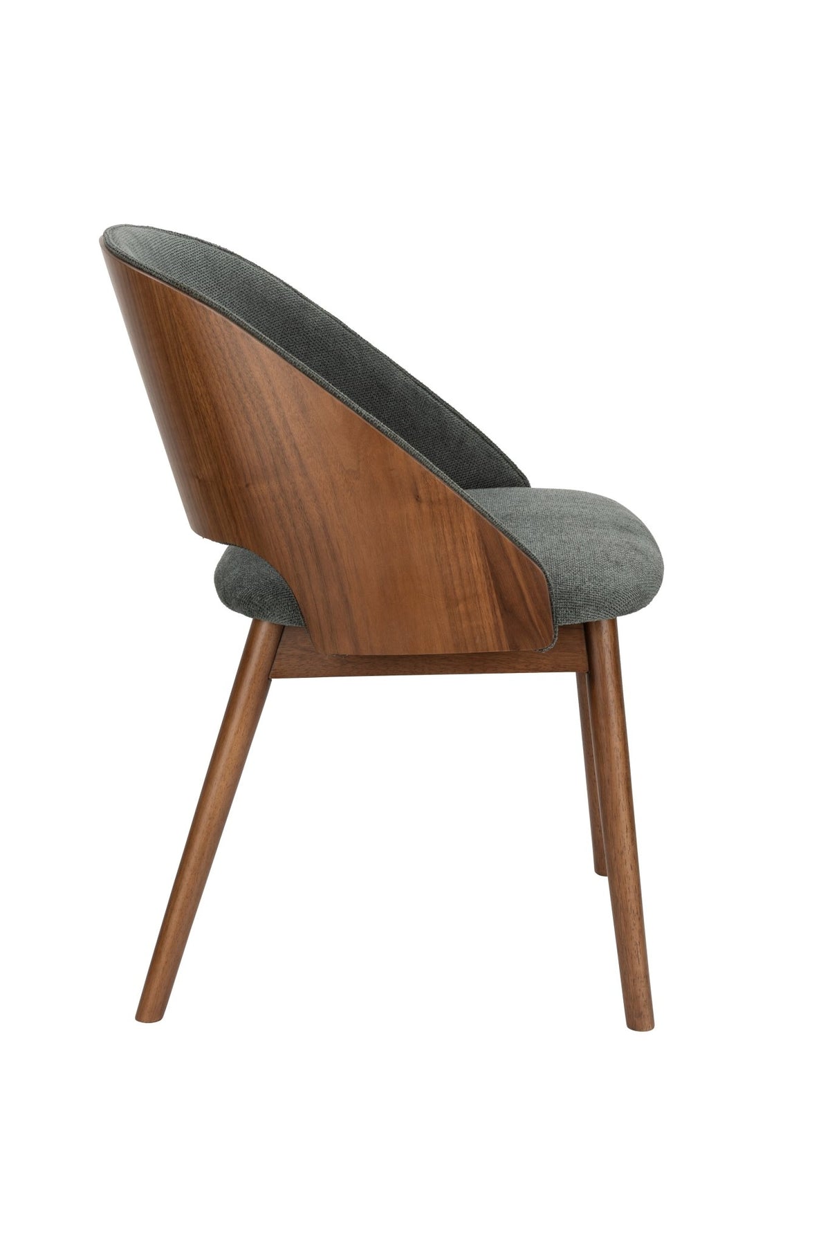 Chaise en tissu vert et bois d'hévéa Velore - Dutchbone - The Cool Republic