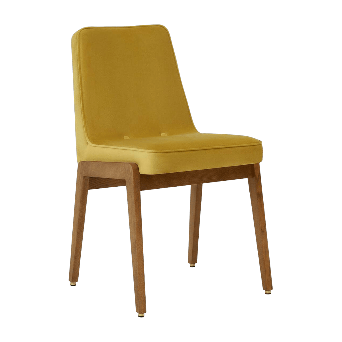 Chaise en velours brillant moutarde et frêne foncé 51 x 49 Série 200-125 - 366 Concept - The Cool Republic