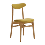 Chaise en velours brillant moutarde et frêne nature 52 x 45 Série 200-190 - 366 Concept - The Cool Republic