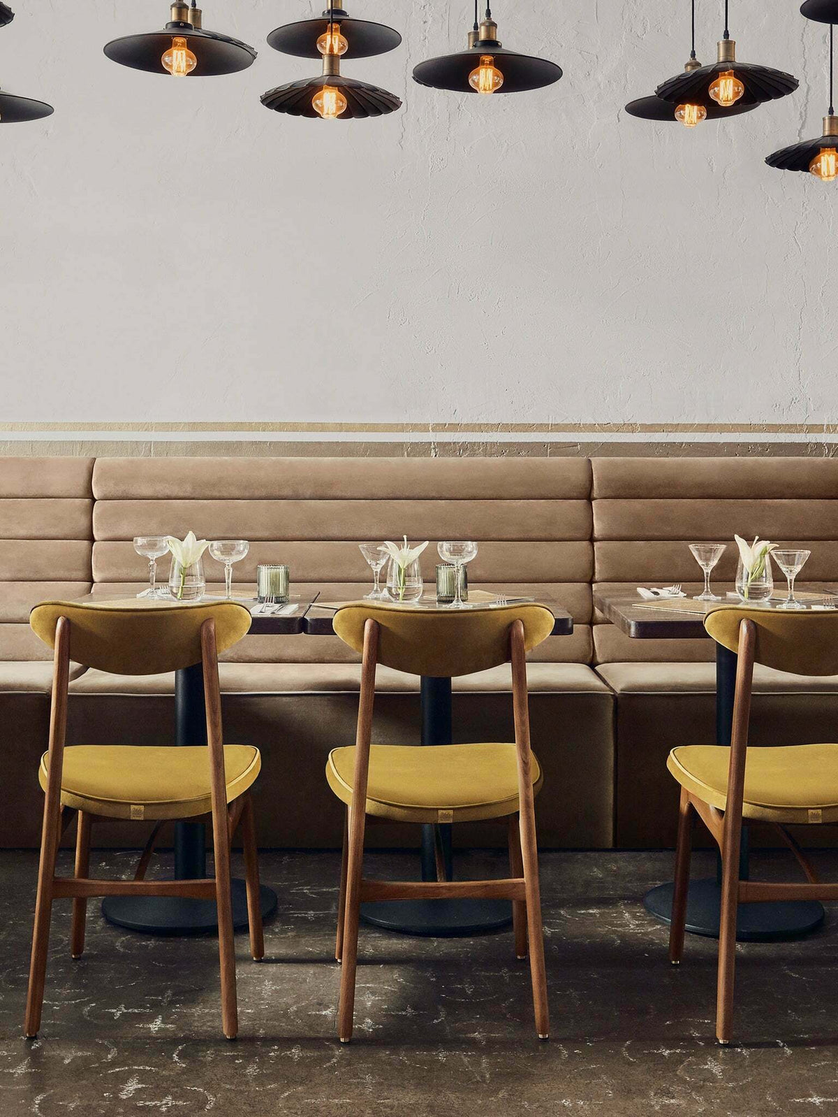 Chair Shine Velvet Mustard Natural Wood - 366 Concept - The Cool Republic