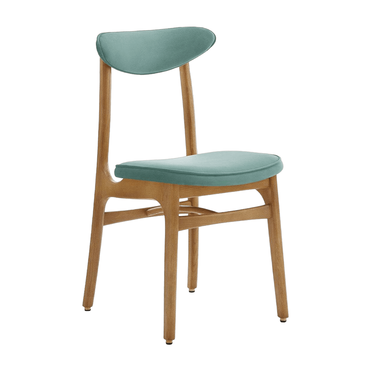 Chaise en velours menthe et frêne nature 52 x 45 Série 200-190 - 366 Concept - The Cool Republic