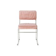 Chaise en velours rose et acier chromé Endless - HKLiving - The Cool Republic