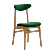 Chaise en velours vert bouteille et frêne nature 52 x 45 Série 200-190 - 366 Concept - The Cool Republic