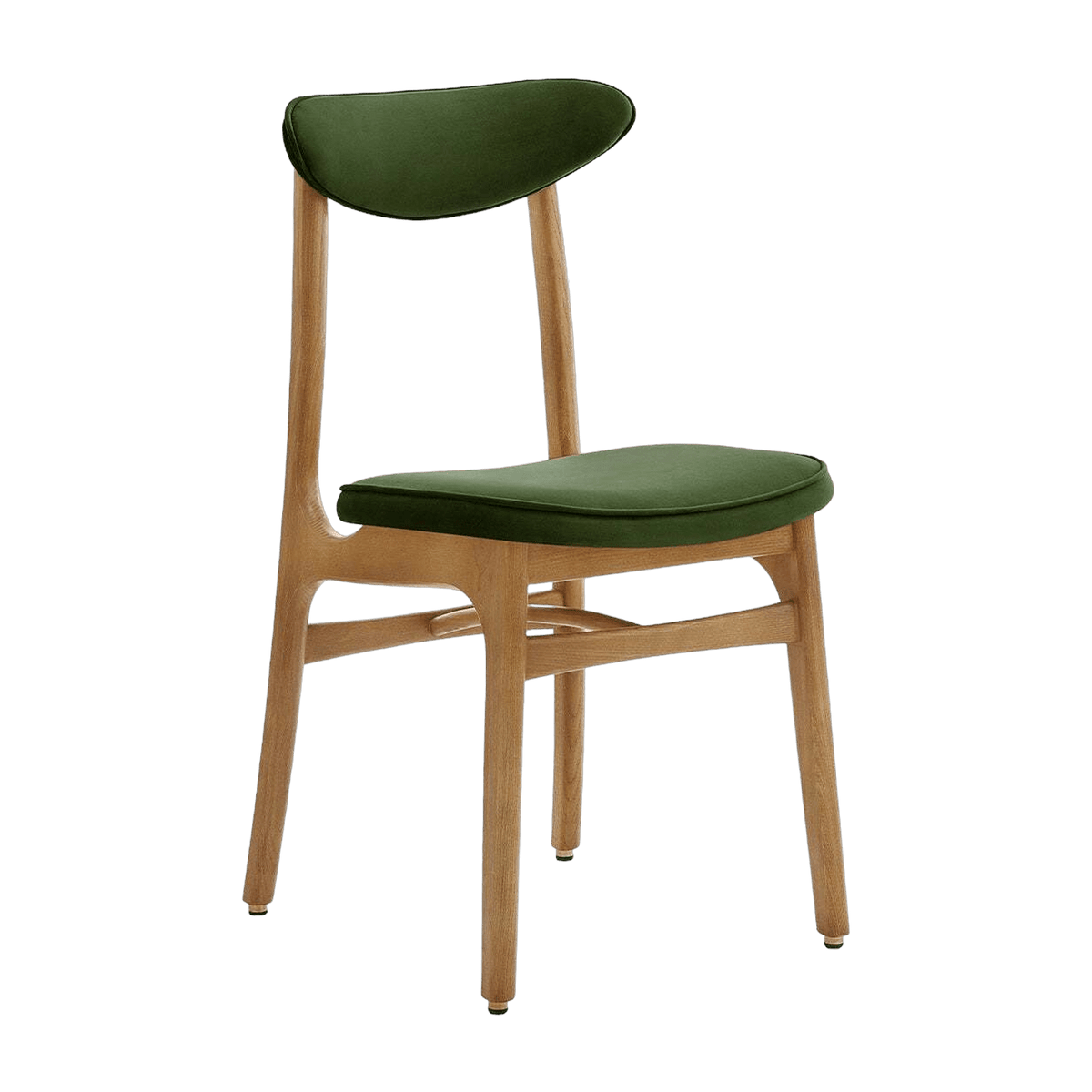 Chaise en velours vert turtle et frêne nature 52 x 45 Série 200-190 - 366 Concept - The Cool Republic