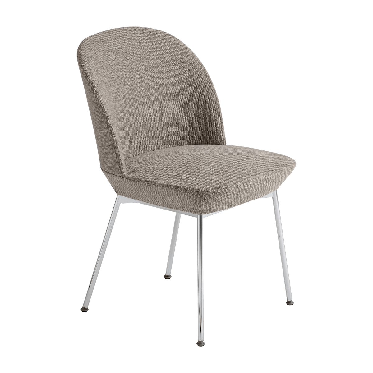 Chaise gris beige et pieds chrome Oslo - Muuto - The Cool Republic