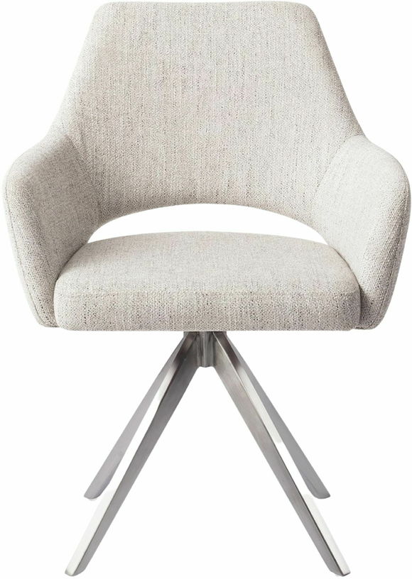 Chaise gris clair pigeon avec pieds rotatifs en métal argenté Yanai - Jesper Home - The Cool Republic