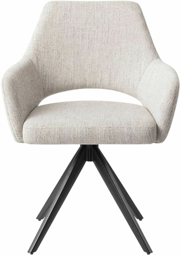 Chaise gris clair pigeon avec pieds rotatifs en métal noir Yanai - Jesper Home - The Cool Republic