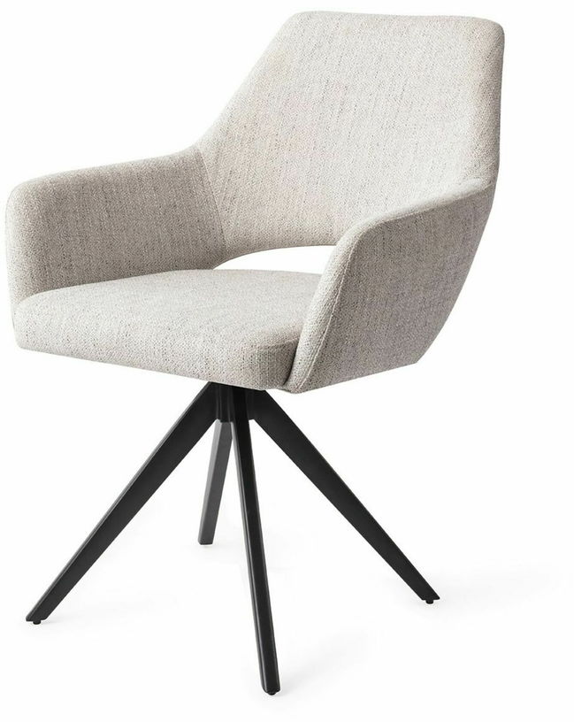 Chaise gris clair pigeon avec pieds rotatifs en métal noir Yanai - Jesper Home - The Cool Republic