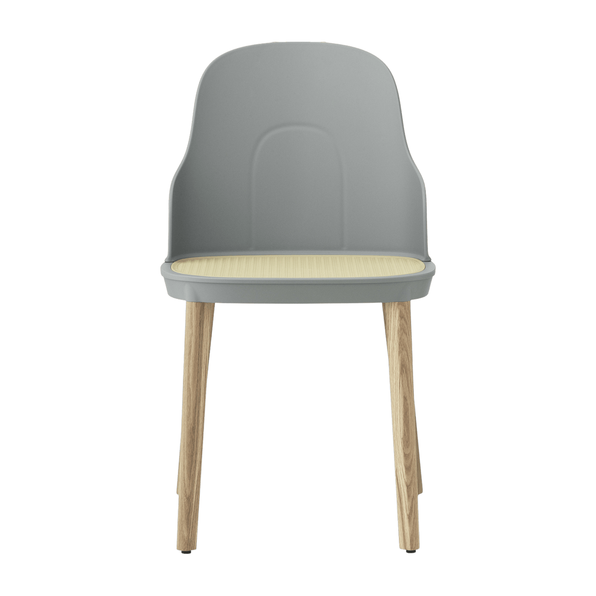 Chaise grise à l'assise en cannage moulé et au pietement en chêne Allez Grey - Normann Copenhagen - The Cool Republic