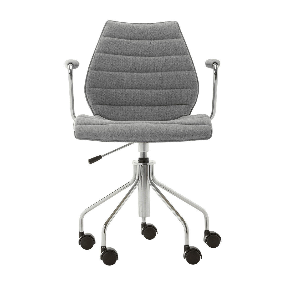 Chaise grise à roulettes avec accoudoirs Maui Soft Noma - Kartell - The Cool Republic