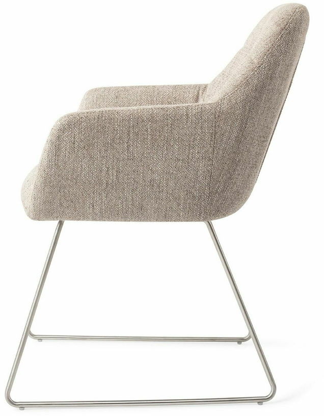 Chaise grise biscuit beach avec pieds élégants en métal argenté Yanai - Jesper Home - The Cool Republic