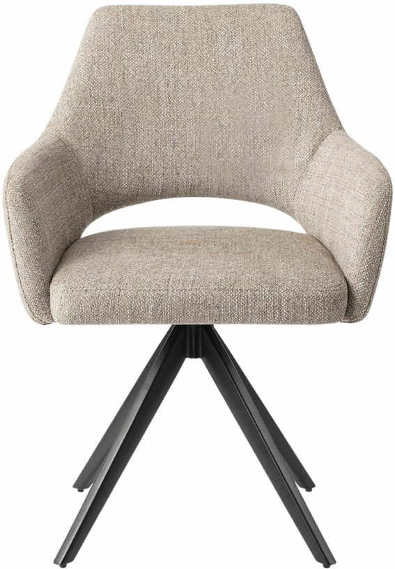 Chaise grise biscuit beach avec pieds rotatifs en métal noir Yanai - Jesper Home - The Cool Republic