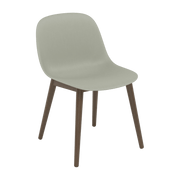 Chaise grise piétement en chêne marron Fiber - Muuto - The Cool Republic