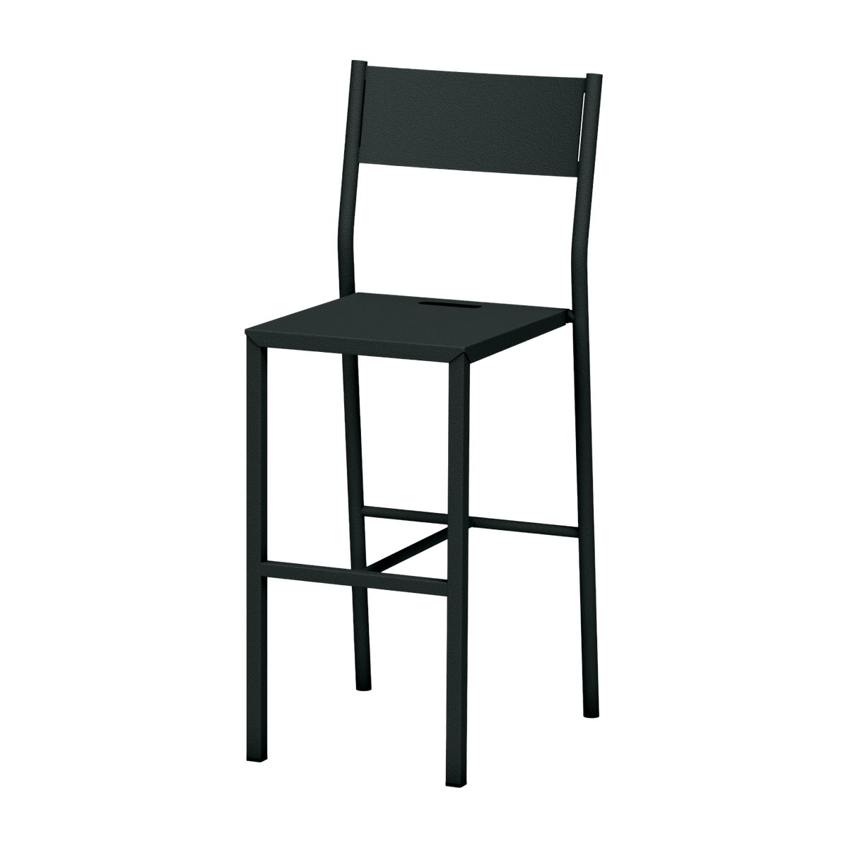 Chaise haute en acier mat anthracite 99 cm Take - Matière Grise - The Cool Republic
