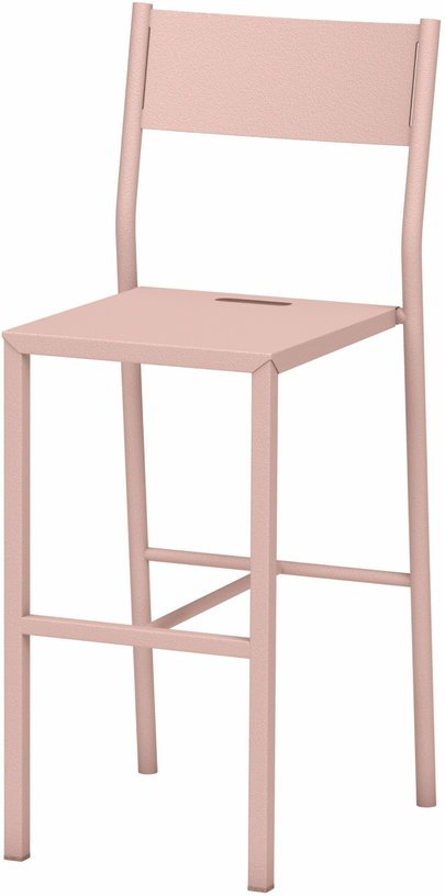 Chaise haute en acier mat baby pink 99 cm Take - Matière Grise - The Cool Republic