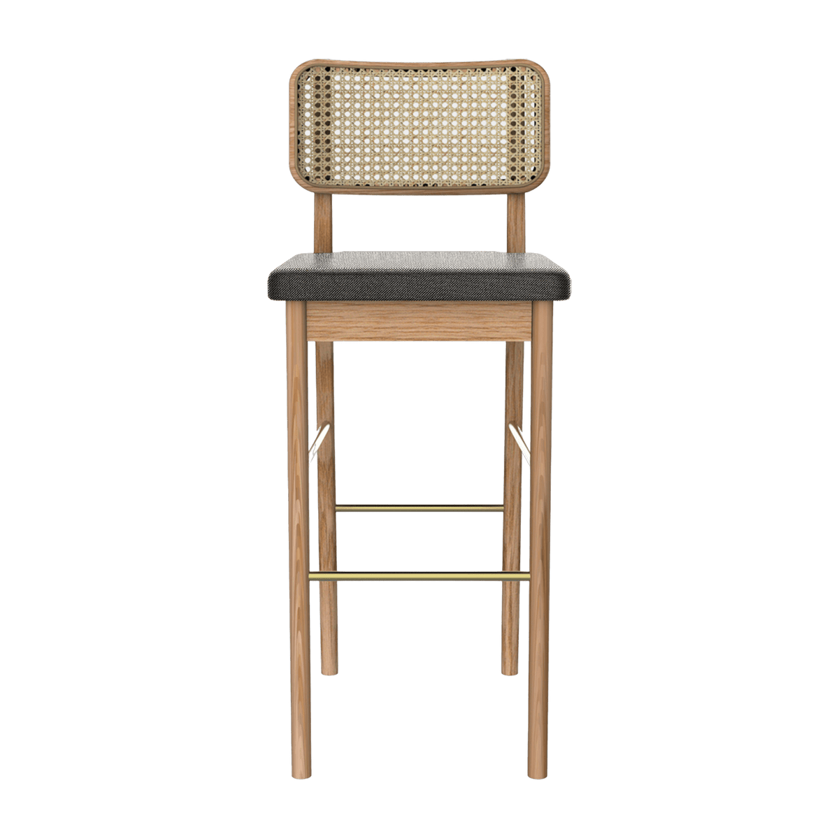 Chaise haute gris caviar en chêne naturel Cannage - RED Edition - The Cool Republic