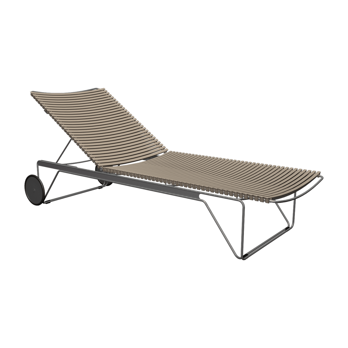 Chaise longue ajustable en métal et plastique beige Click - Houe - The Cool Republic