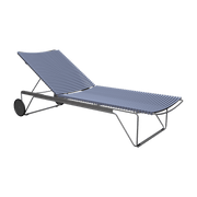 Chaise longue ajustable en métal et plastique bleu pigeon Click - Houe - The Cool Republic