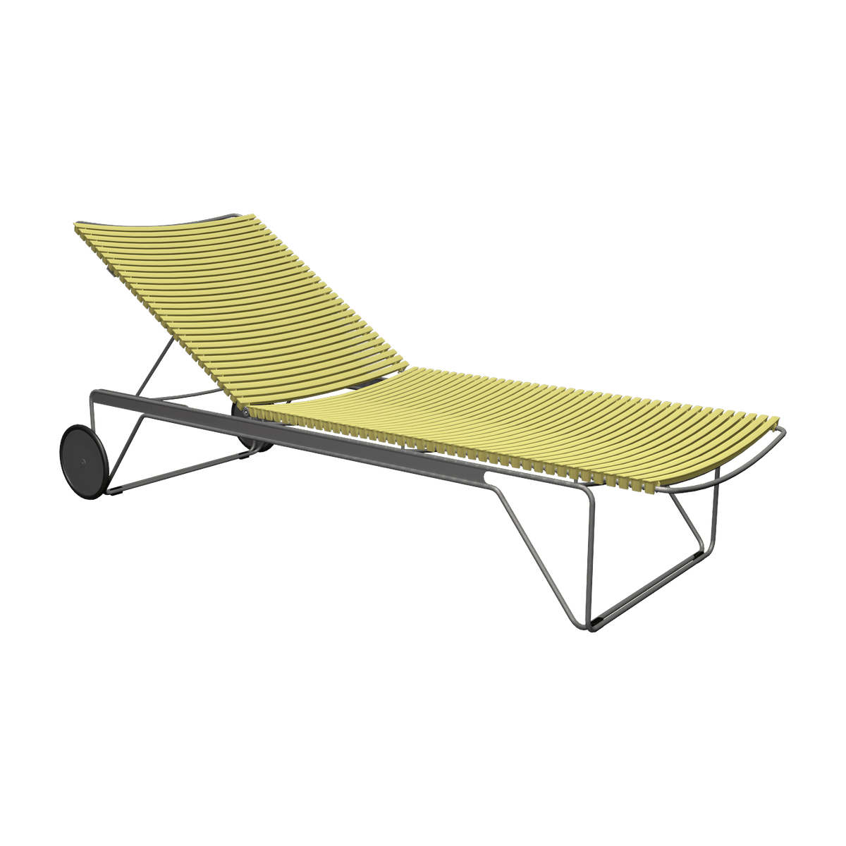 Chaise longue ajustable en métal et plastique jaune Click - Houe - The Cool Republic