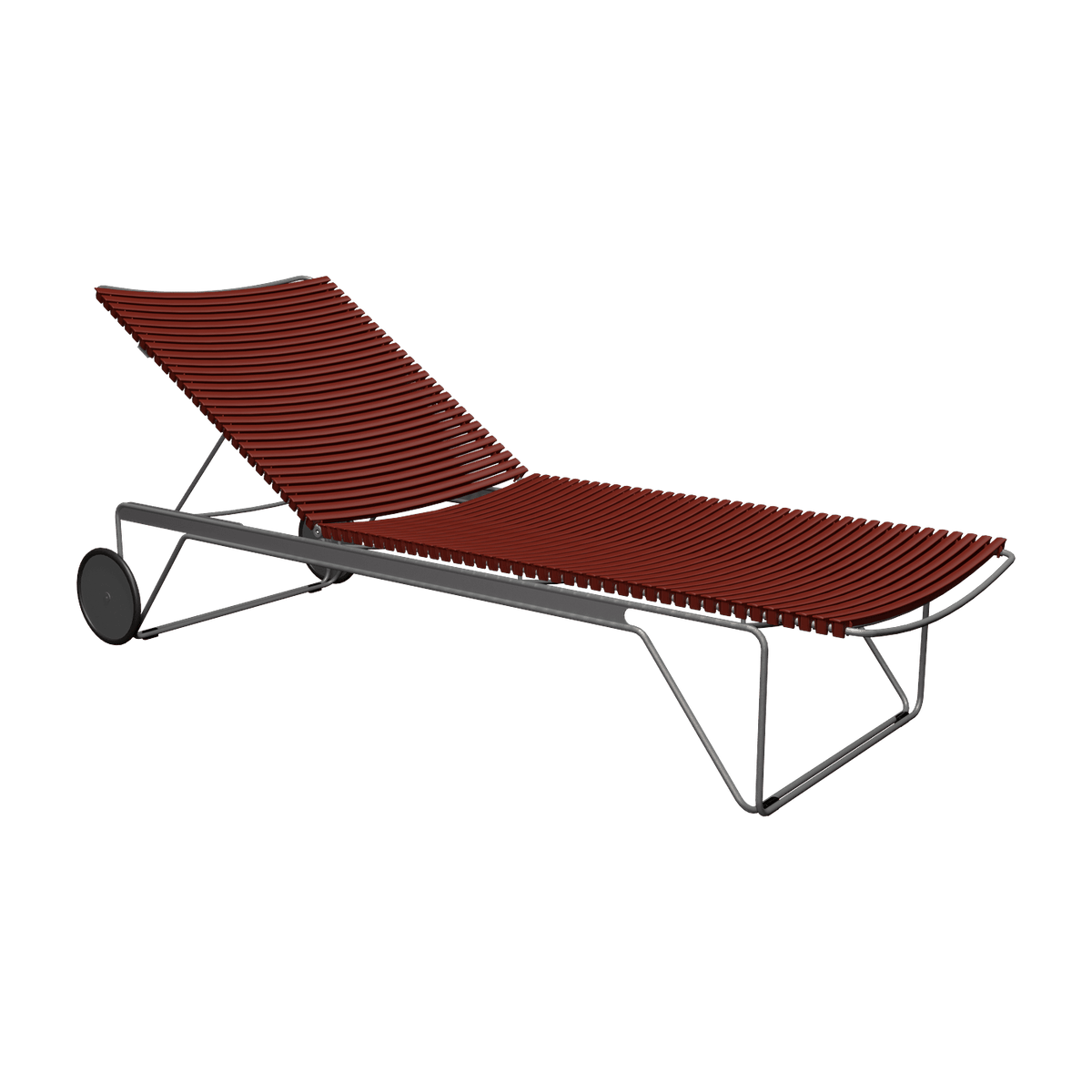 Chaise longue ajustable en métal et plastique rouge Click - Houe - The Cool Republic
